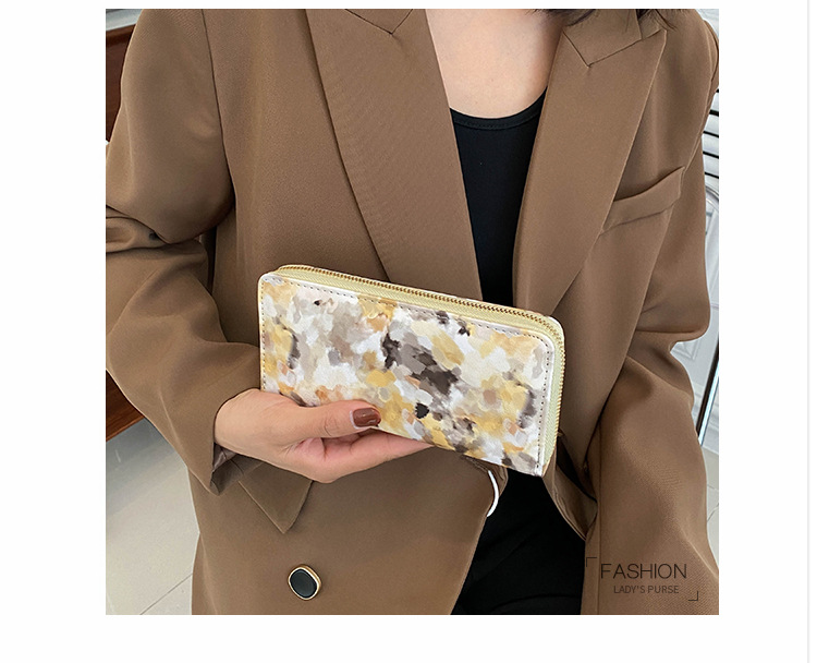 Frau Geometrisch Marmor Pu-Leder Reißverschluss Brieftaschen display picture 8