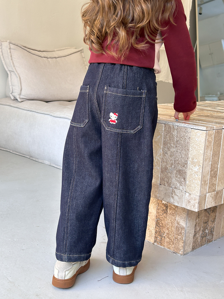 [velvet] aimo baby girl‘s fashionable environmental protection anti-fading back stitching design  jeans