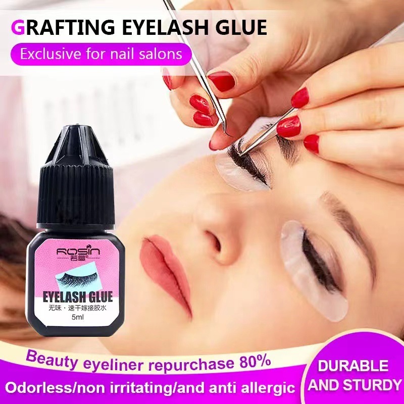 False Eyelash Glue, Black, Waterproof and Sweat-Proof, Professional-Grade, Quick-Drying, Not Easy to Come Off, for Beauty Use, 5ml