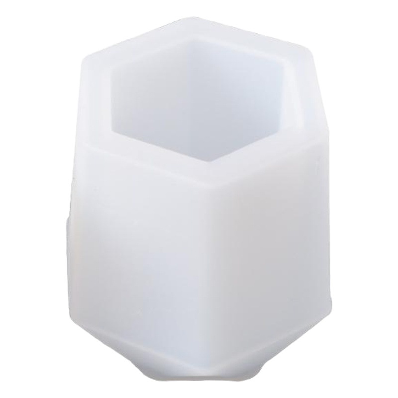 Yu Meiren DIY cristal epoxi molde hecho a mano hecho en casa tamaño pequeño corte hexagonal pluma lápiz almacenamiento Silicona