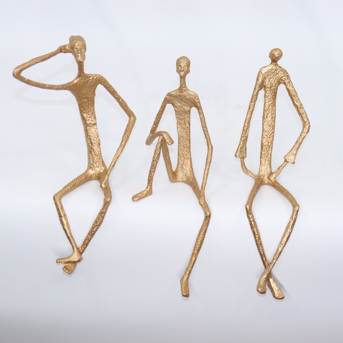 Minimalist Modern Model House Creative Metal Figurine Sculpture Ornament New Chinese Style Villa Hotel Home Soft Decoration