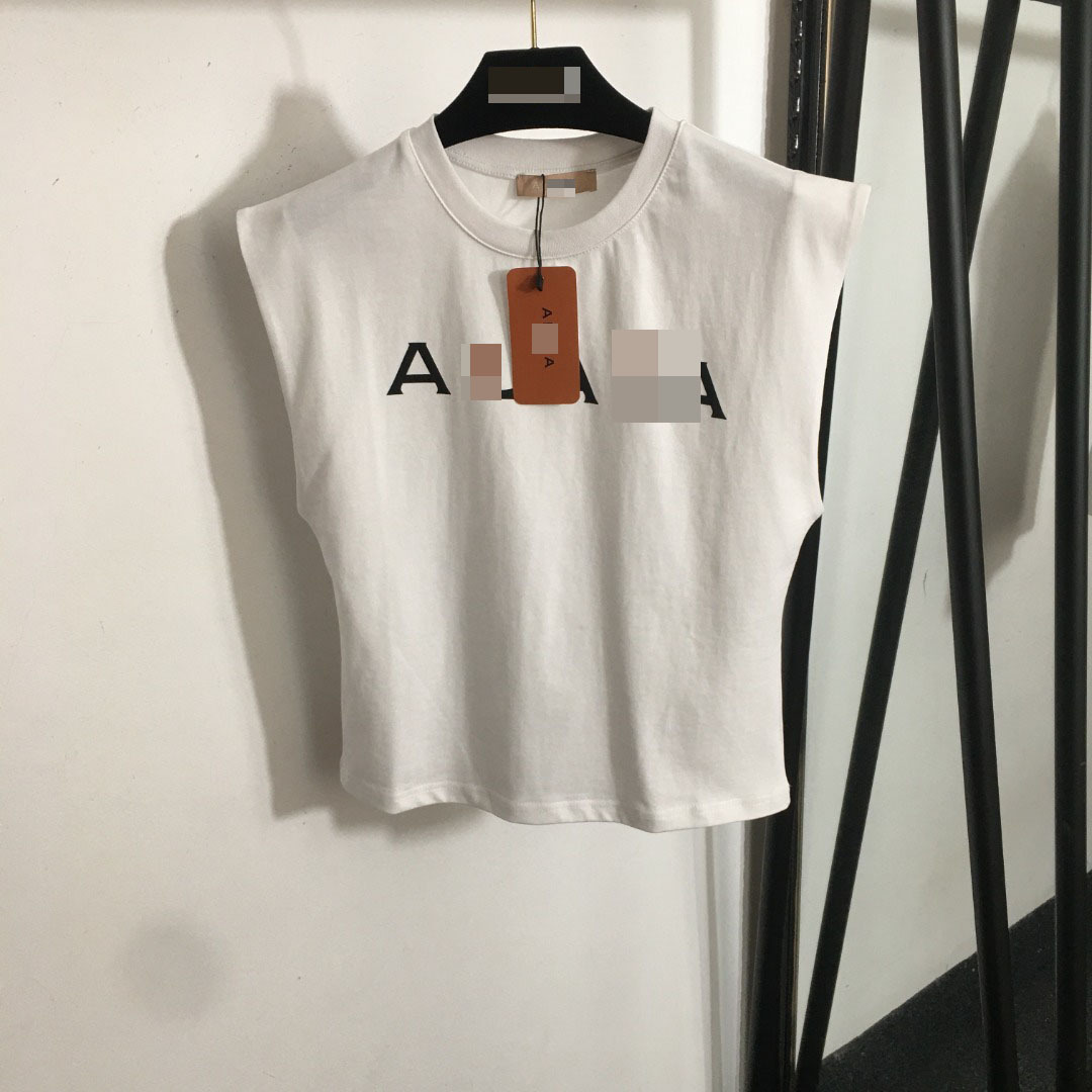 2025 Summer Nanyou High-End Foreign Trade Style Women's New Chest Large Logo Print Sleeveless Tank Top T-Shirt