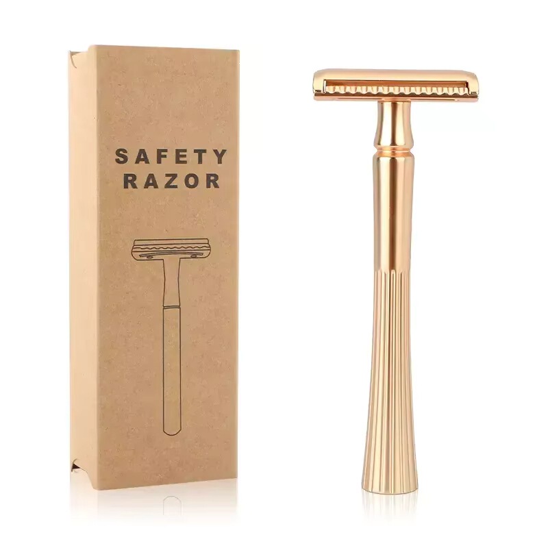 Zinc Alloy Handle Double-Edged Blade Reusable Safety Razor Coconut Tree-Shaped Handle Razor