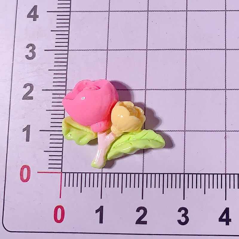 Nueva serie de flores de corn de macarón Diy accesorios de resina crema pegamento para el cabello caja de papelería colgante material hecho a mano