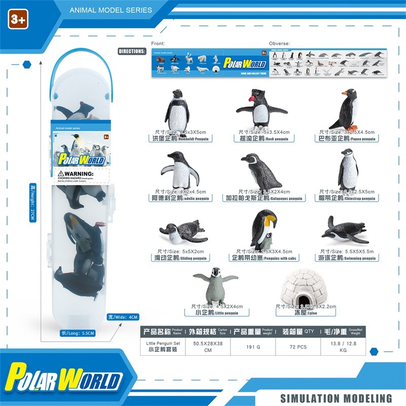Transfronterizo simulación Antártico Ártico Pingüino ballena modelo enlatado mini Mundo Polar animal traje adornos estáticos