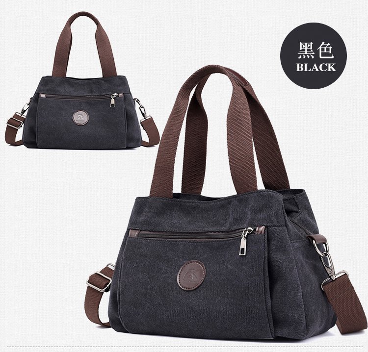 New casual canvas European and American women's single-shoulder bag, solid color trendy women's bag and handbag, cross-border one-piece consignment worldwide undefined