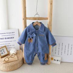 Baby Clothes Spring Outfit Infant Outerwear Stylish Denim Onesie Spring and Autumn Season Children Cute Outing Denim Hoodie