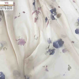 厂家直销 新款雪纺花卉面料雪纺印花布料连衣裙春夏服装面料