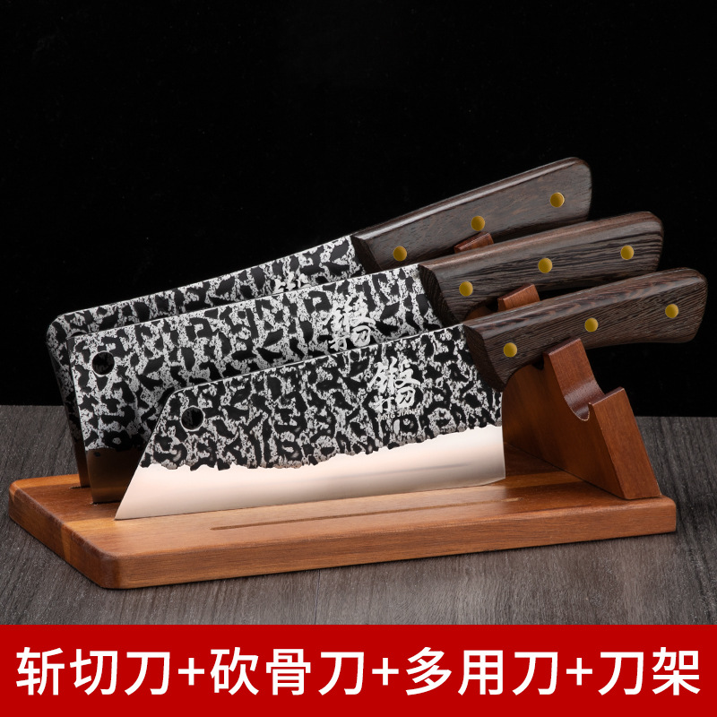 Longquan cuchillo de cocina doméstico súper rápido afilado cocinero conjunto de corte de carne forjado corte de corte de doble uso cuchillo de acero inoxidable Otros