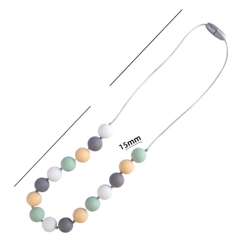 Comercio exterior Amazon collar nuevo bebé molar silicona mordedor collar masticable colgante mordedura gel mordedor palo