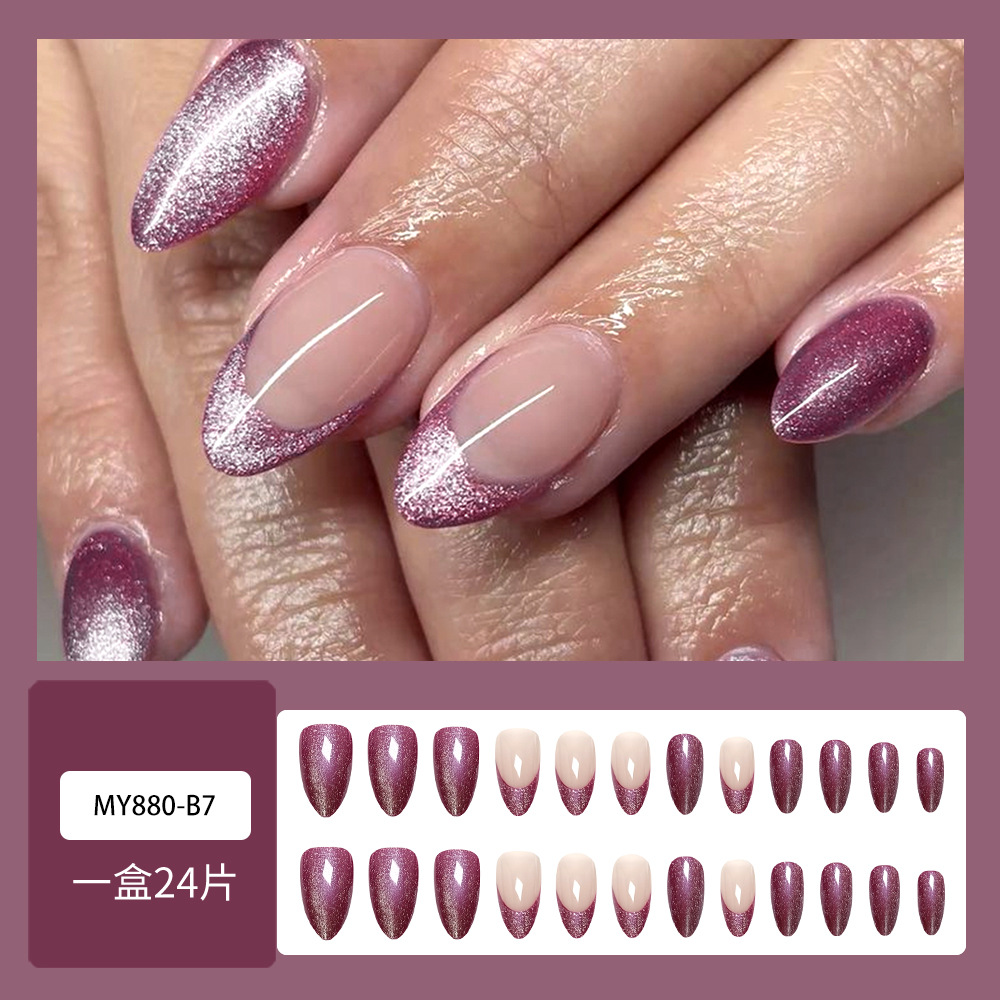 Puntas de uñas postizas de estilo europeo y americano, piezas de uñas desmontables de longitud media, uñas usables, puntas de uñas puras y elegantes.