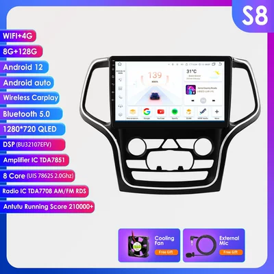 Smart Large-Screen Car Central Control | DVD Navigation - 8128g-wifi4glte-version-7862-carplay-eight-cores-10inch-for-jeep-grand-cherokee-original-car-84inch-screen