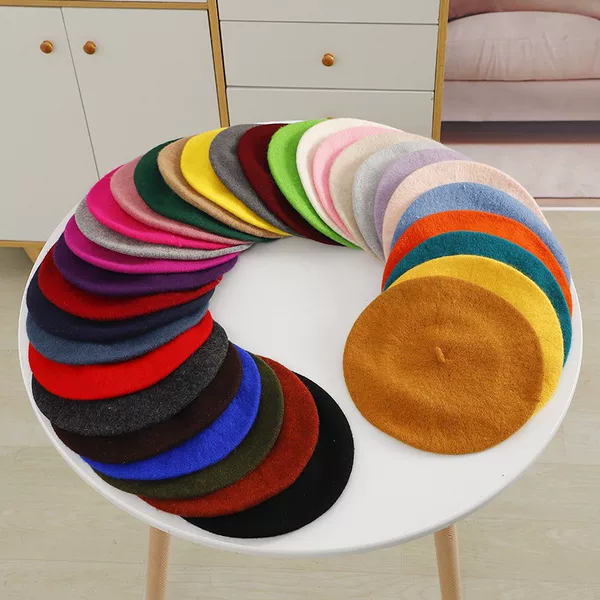 Amazon Wool Cap Wool Beret Autumn and Winter Women's Hat Boutique Wool Japanese Korean Style Bud Cap Autumn and Winter Hat