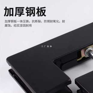 ✅ Frameless Glass Door Clip Matte Black Floor Spring Upper and Lower Top Curved Clip Seven-Character Small Door Clip Accessories Universal