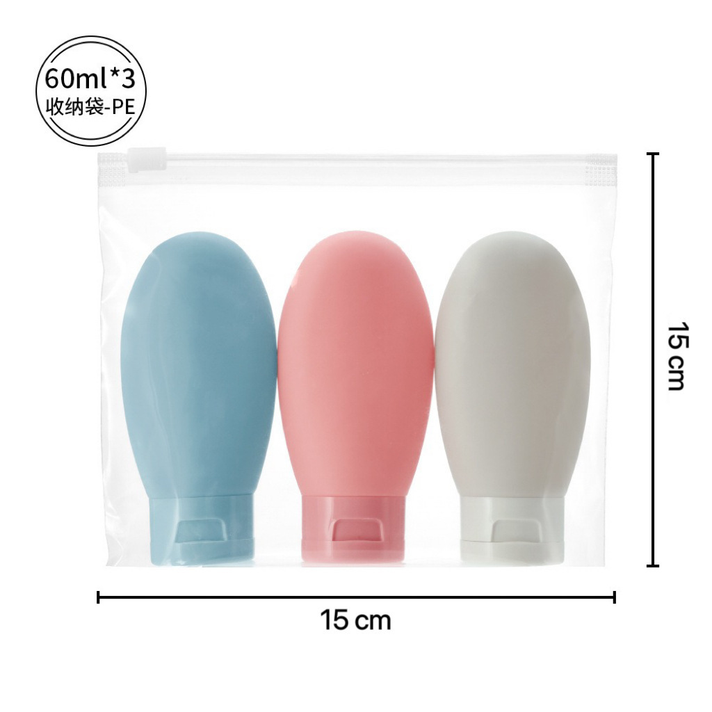 Viaje botella de paquete champú baño botella abierta botella de cosméticos de color extrusión botella de loción