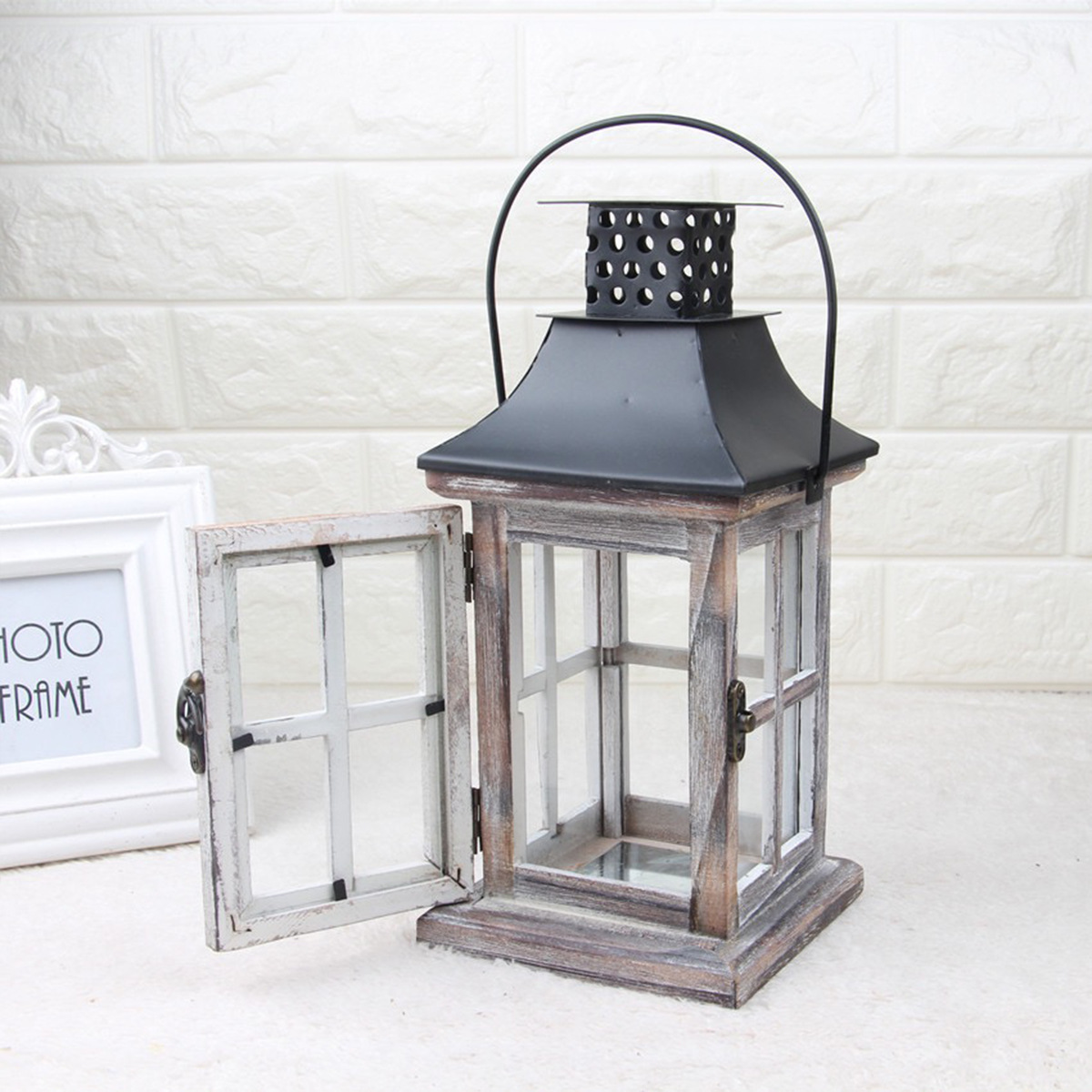 Candelaria de madera vintage creativa para hacer viejos candelabos románticos decoraciones de lámparas de viento decoraciones de la mesa de comedor decoraciones de la sala de estar decoraciones de atmósfera