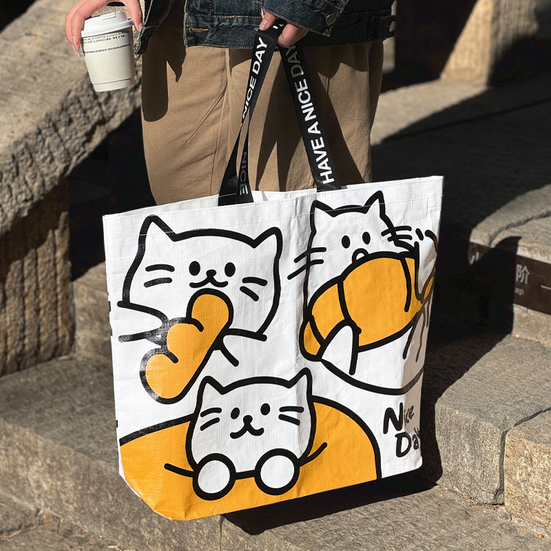 漫画織バッグ、目立つバッグ、ハンドバッグ、展示会ギフトショッピングバッグ、衣類バッグ、ロゴ入りヘビ革バッグ|undefined