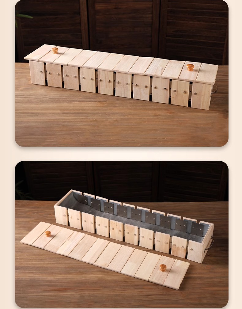 Long Snake Moxibustion Box Oak Wood Du Mai Ginger Moxa Tray for Spine Back and Abdomen Professional Use preparation