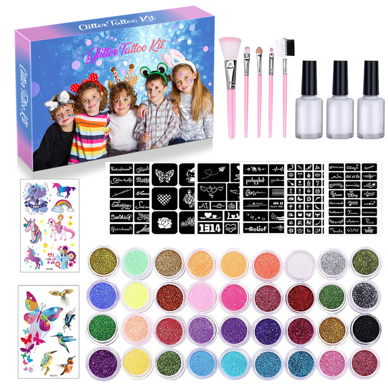 New arrival new tattoo glitter suit 36 colors color stage glitter makeup temporary tattoo suit cross-border hot sale New arrival new tattoo glitter suit 36 colors color stage glitter makeup temporary tattoo suit cross-border hot sale