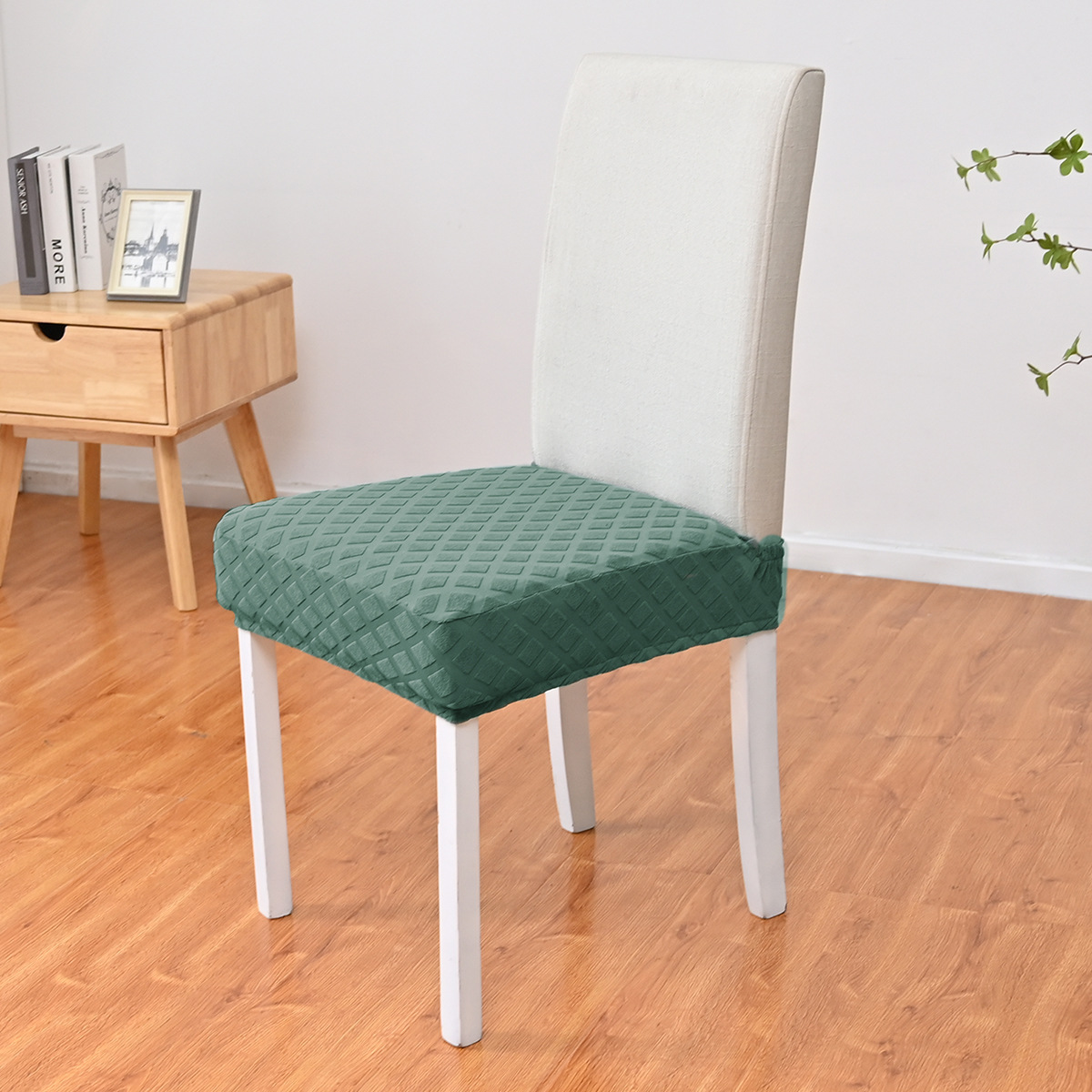 Transfronterizos sólidos elásticos jacquard diamante doble taburete elástico cubierta de silla de hotel polvo taburete cubierta de silla de comedor stock