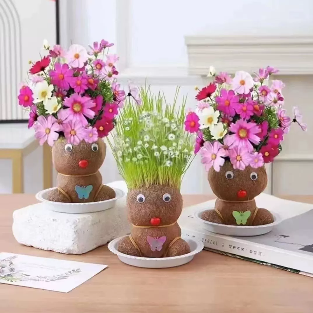 Головка куклы для детского сада для выращивания растений, DIY, большие глаза, подарок на день рождения