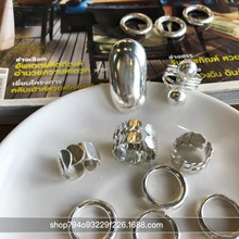 西西里 泰国印度尼泊尔巴厘岛 925银纯手工素银戒指 女式洋气指环