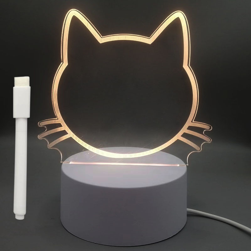 Especial transfronterizo para actividades festivas, mensajes escritos a mano de bricolaje, luces nocturnas en 3D, adornos acrílicos, regalos de ambiente junto a la cama