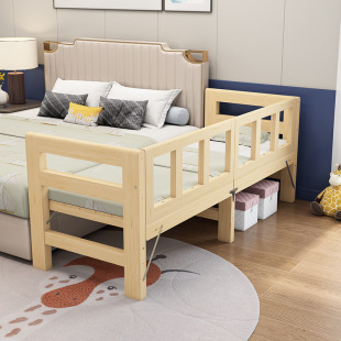 Jieshen Seamless Bed Simple Bed Widened Plate Splicing Foldableing Adult Plus Solid Wood Bedside Bed Stacking Bed with Foldableing