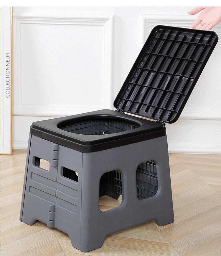 Outdoor Camping Folding Toilet for Travel, Portable Car Seat Toilet for Self-Driving Tours, Rv Portable Toilet