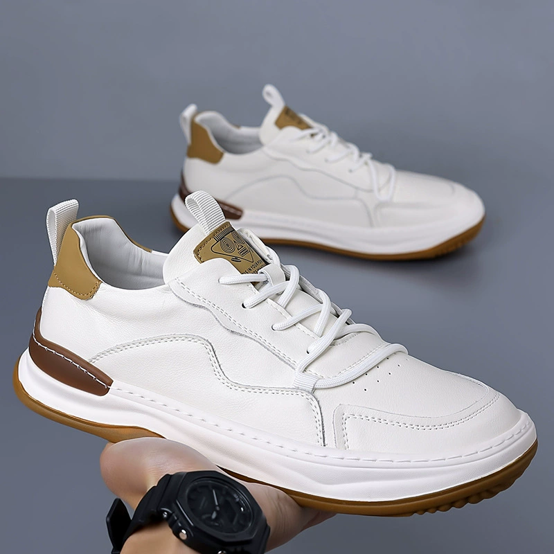 Fashionable trend sneakers, comfortable white shoes, universal casual footwear, sports shoes, autumn, Korean style