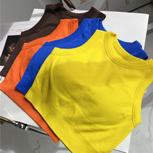 糖果色收副乳弹力瑜伽背心一体定型杯无缝防震跑步训练运动内衣女