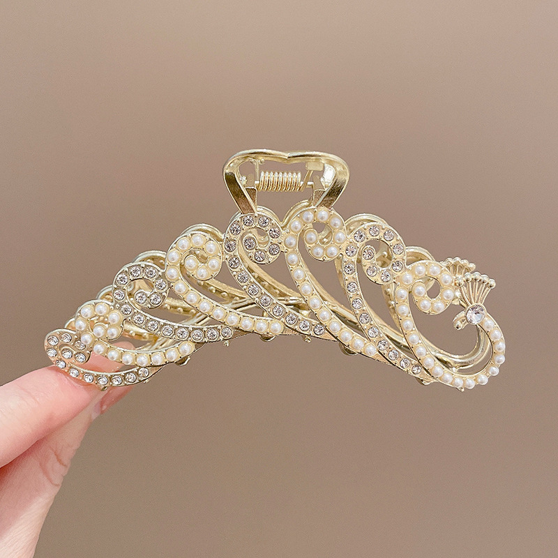 Accesorios para el cabello de pinza de tiburón de acrílico grande de Corea, clip de agarre para el cabello de disco simple, tocado de horquilla de cabeza femenina al por mayor