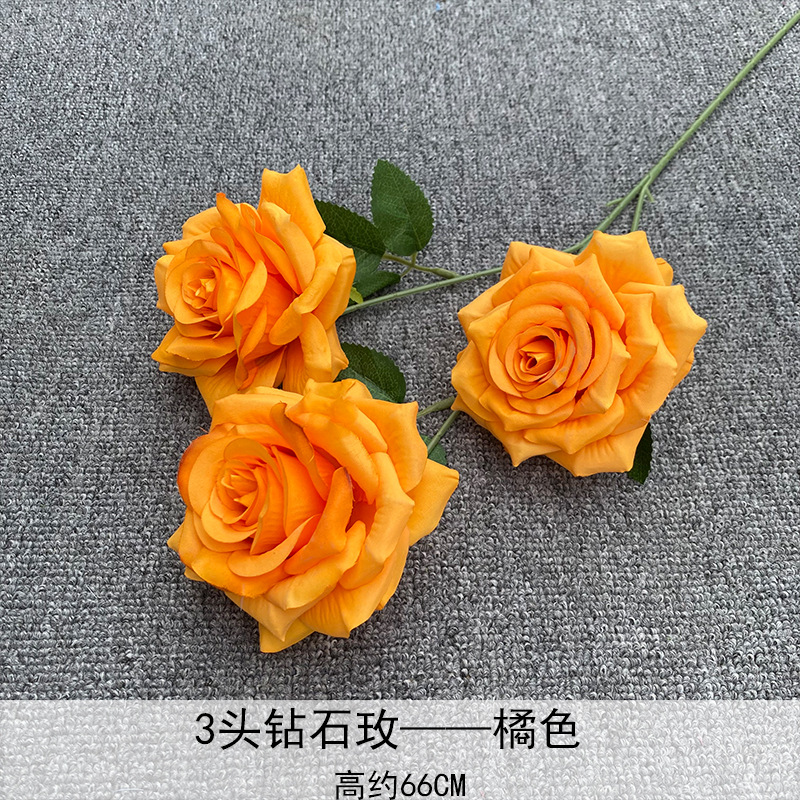 Artificial Rosa sola franela Rosa flor artificial boda decoración del hotel decoración del hogar arreglo de flores flor artificial Rose