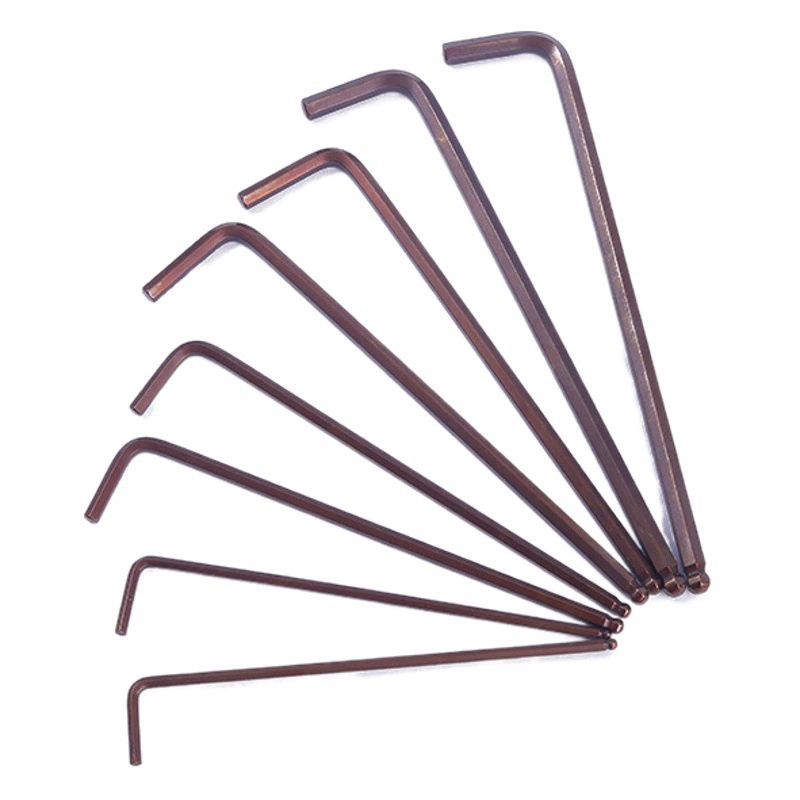 Промышленный бронзовый красный L-образный длинный шестигранный ключ S2 с шаровой головкой и твердым шестигранным ключом