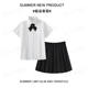Summer school-provided organ pleated shirt Women's Japanese JK uniform skirt suit student basic short sleeve white shirt