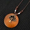 Wooden metal retro sweater, long pendant, necklace, suitable for import, cotton and linen
