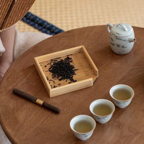 Bamboo Pu'er tea tray, tea appreciation tray, tea opening tray, tea box, tea set accessories, small and large sizes, zero distribution