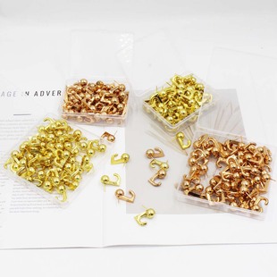 50 Creative Coated Gold Rose Gold Cork Board Press Nail Message Board Photo Wall Nail Traceless Hook Pin