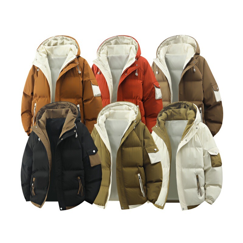 2025 Winter Thickened Hooded Cotton Jacket Men's Coat Warm Loose Youth Trendy Puffer Jacket Cold-Proof Cotton-Padded Jacket 2025 Winter Thickened Hooded Cotton Jacket Men's Coat Warm Loose Youth Trendy Puffer Jacket Cold-Proof Cotton-Padded Jacket