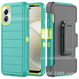 适用MOTO G POWER 2024手机壳四角防摔条纹防摔机器人手机保护套