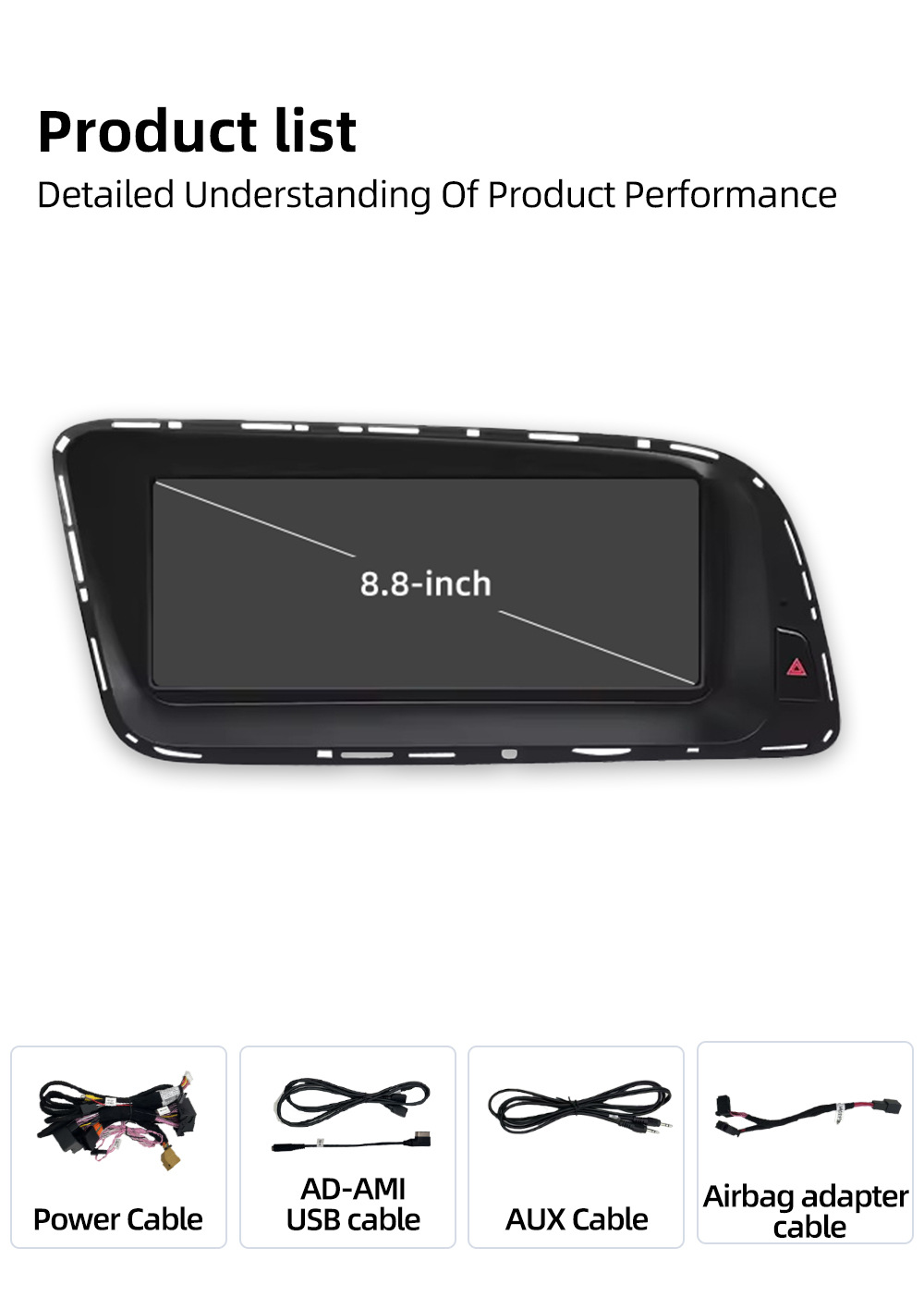 Car DVD navigation suitable for Audi Q5 8R 2009-2017, Android wireless Carplay central control large screen