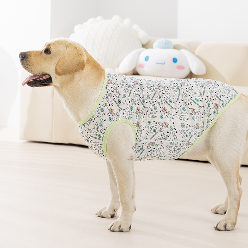 Ropa para mascotas Primavera y verano Perros finos de orejas grandes Marca común Perros medianos y grandes Chaleco Golden Retriever Labrador Ropa para perros