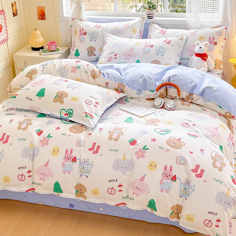 Cubierta de edredón de algodón para niños de una sola pieza 120x150x200cm Niños de jardín de infantes Coche de algodón funda de edredón para un solo niño