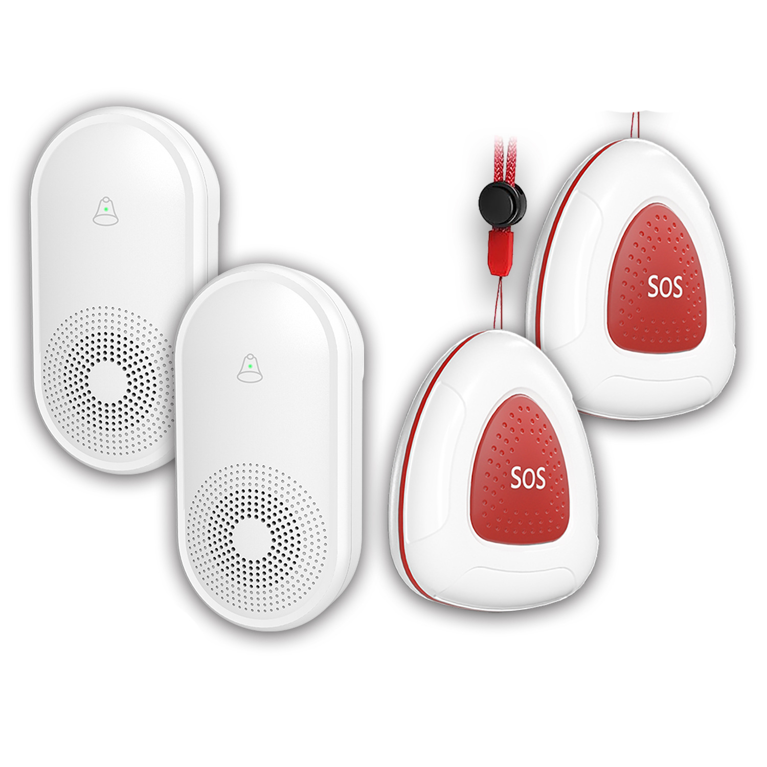 흰색 송신기 2개 + 수신기 2개(미국 규정, 유럽 규정, 영국 규정, 메시지 메모)