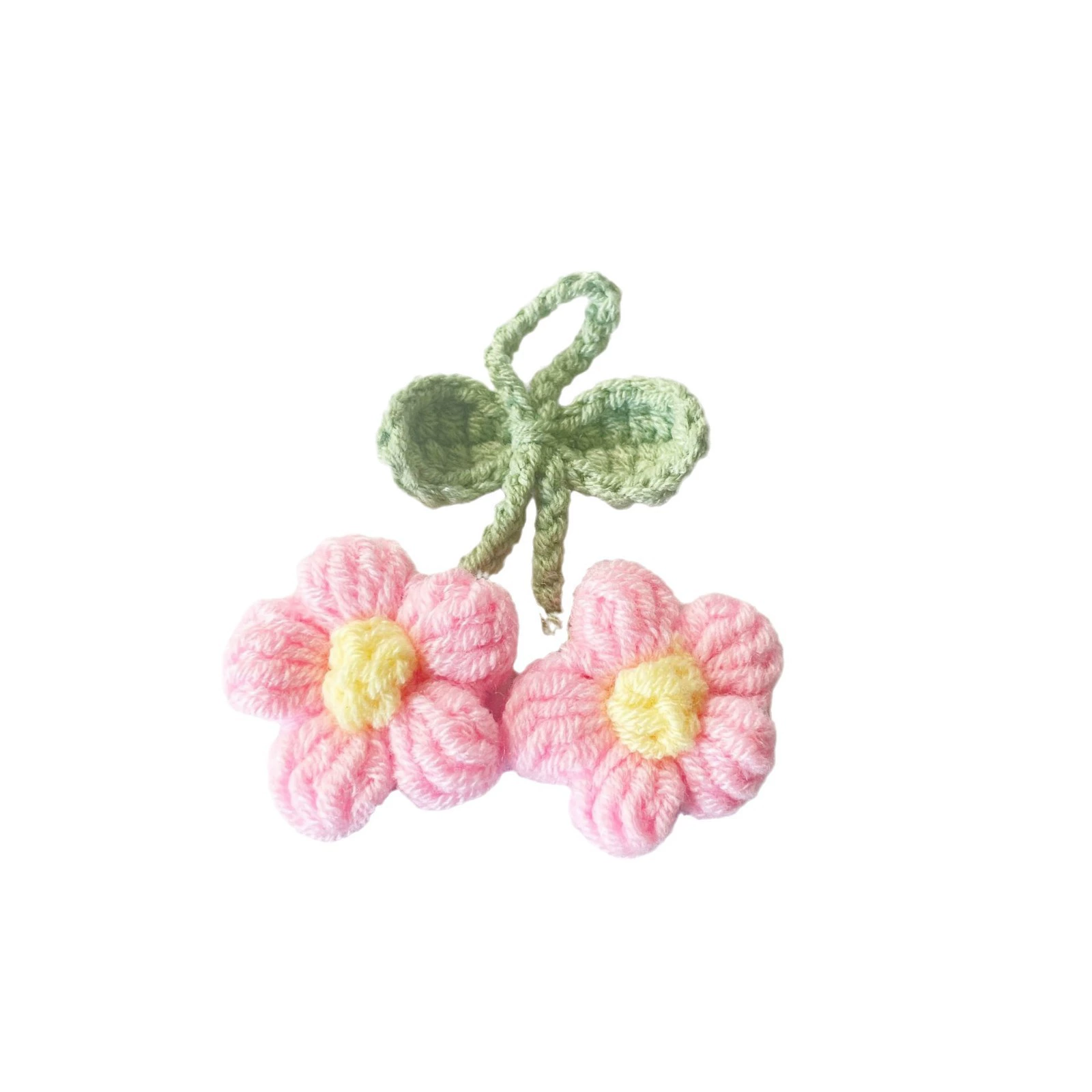 Pendant, handle, woven accessories flower-shaped handmade, wholesale, flowered