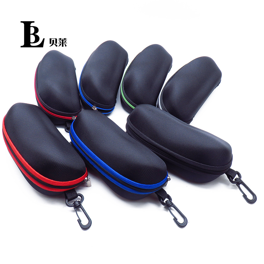 Estuche para gafas de sol deportivas, venta al por mayor, estuche para espejo de almacenamiento con cremallera, estuche para gafas de sol antipresión de tela EVA Oxford, estuche para ciclismo