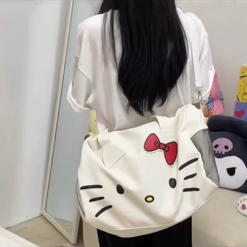 Дорожная сумка через плечо (Hello Kitty) мультяшная, белая