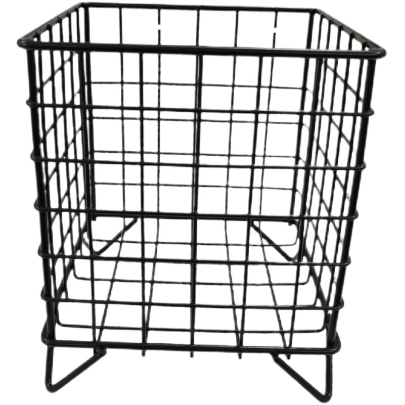 【Factory In-Stock】Ins-Style Electroplated Iron Desktop Storage Box, Large Capacity Storage Basket for Dormitory Miscellaneous Items Organization