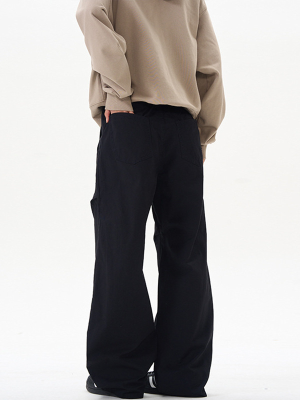 LKTMメンズ # アメリカンレトロcleanfit傘兵しわ工装ズボン男女潮牌ゆるいカジュアルパンツ