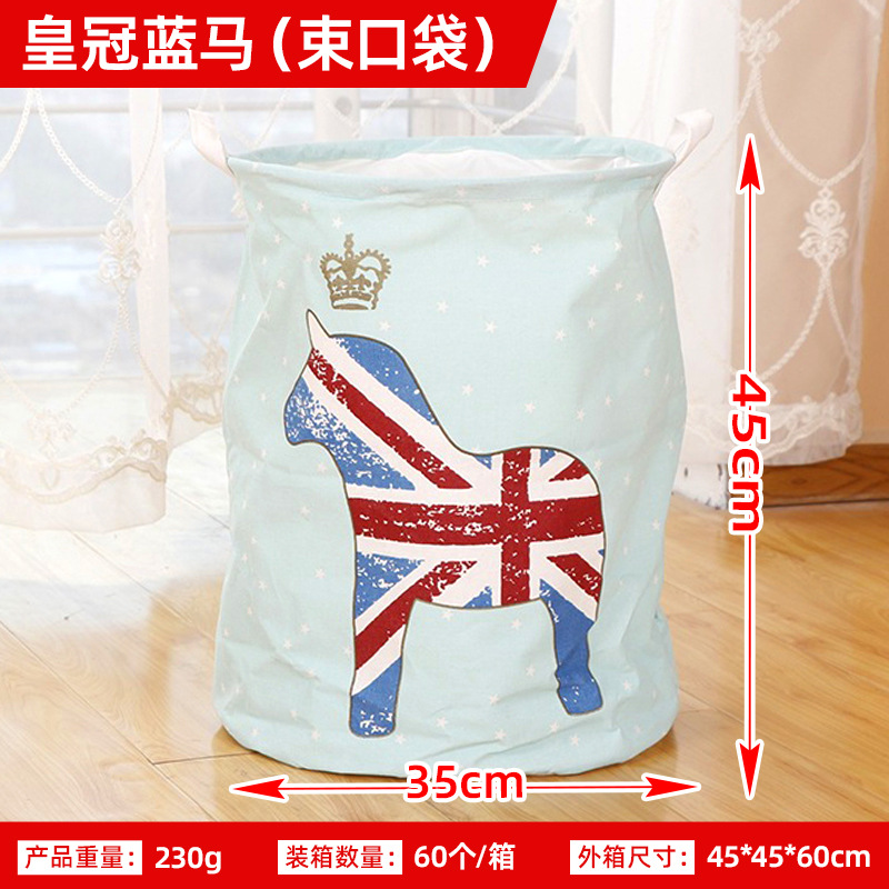 Comercio exterior Amazon con cordón cesta de lavandería plegable ropa de juguete cesta de almacenamiento de artículos diversos comercio electrónico transfronterizo